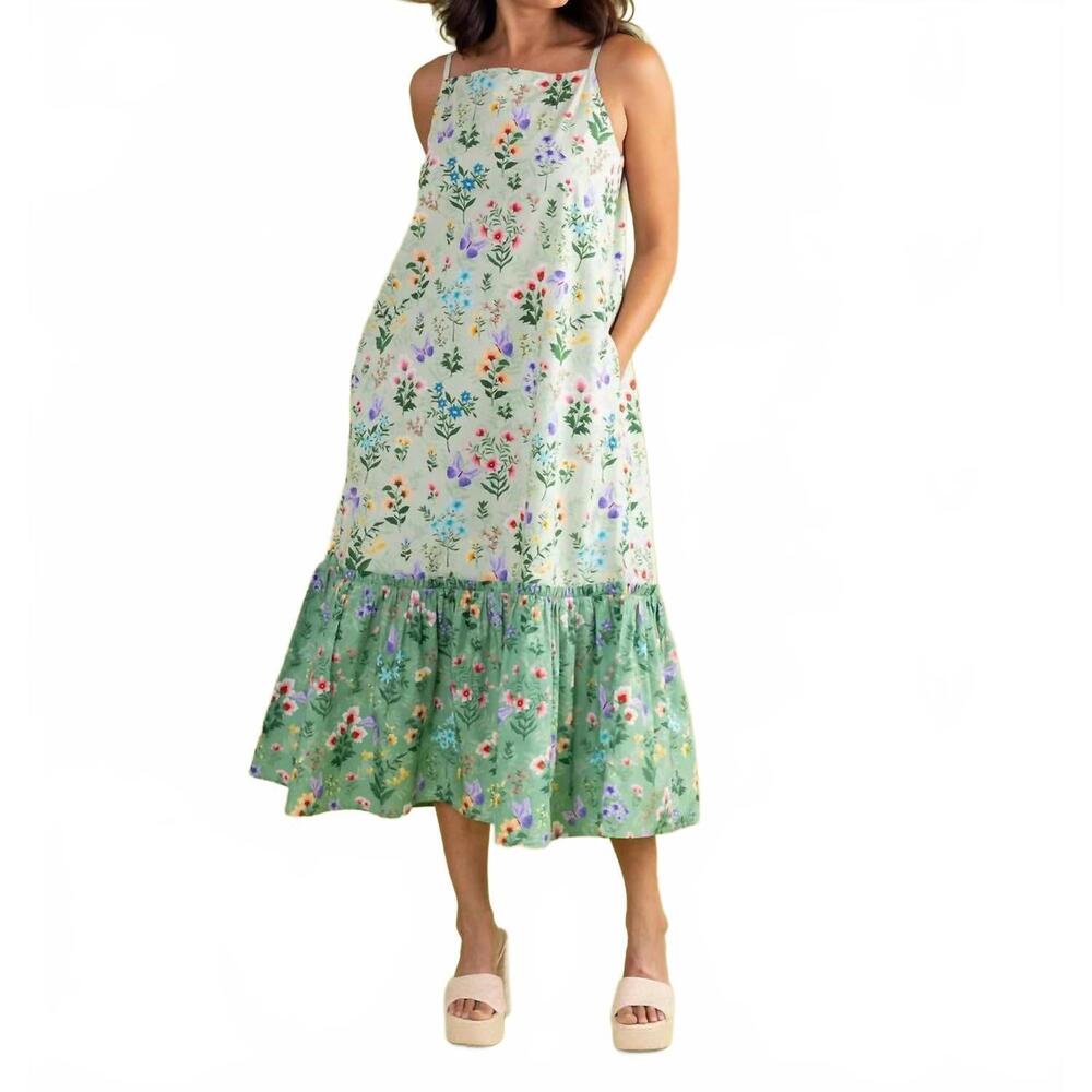 NEW DOUBLE A vera midi dress in mixed botanical